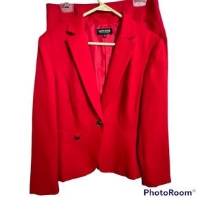 John Meyer Suit Blazer and Skirt Red New Sz 12